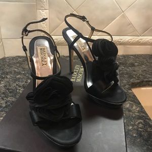 Badgley Mischka Black Flower Heels